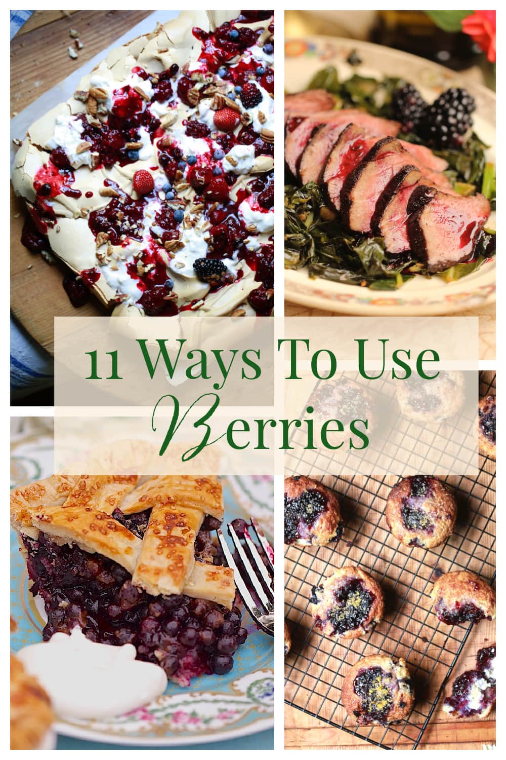 montage of berry recipes