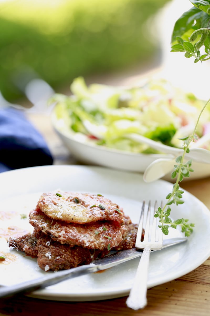 Beautifully plated venison parmesan