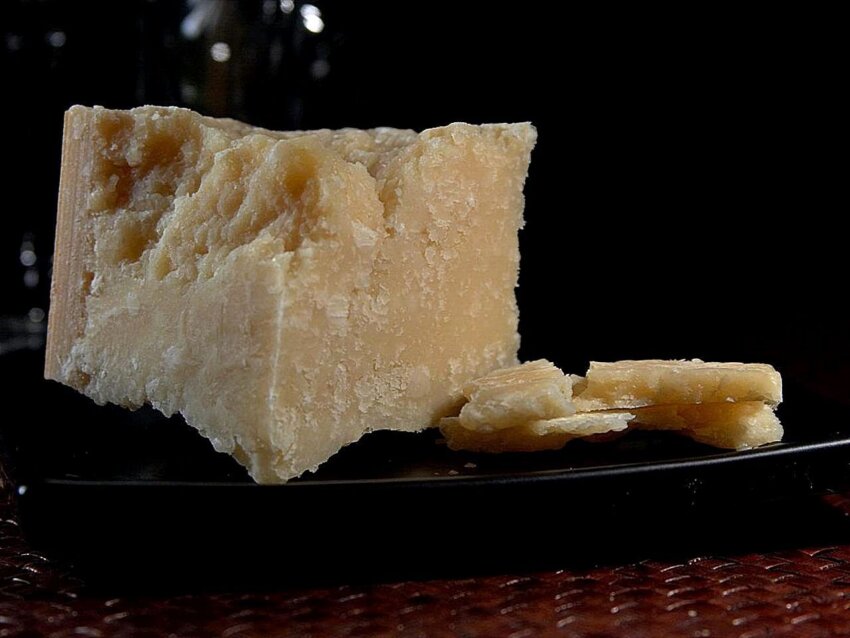 block of parmesan cheese
