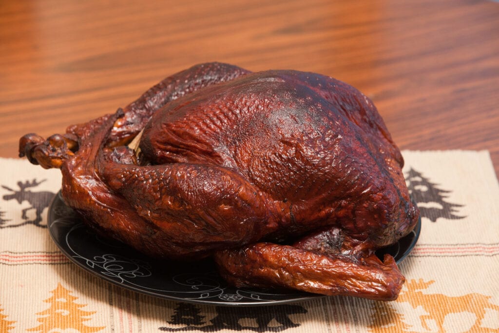 crispy Thanksgiving bird on plate