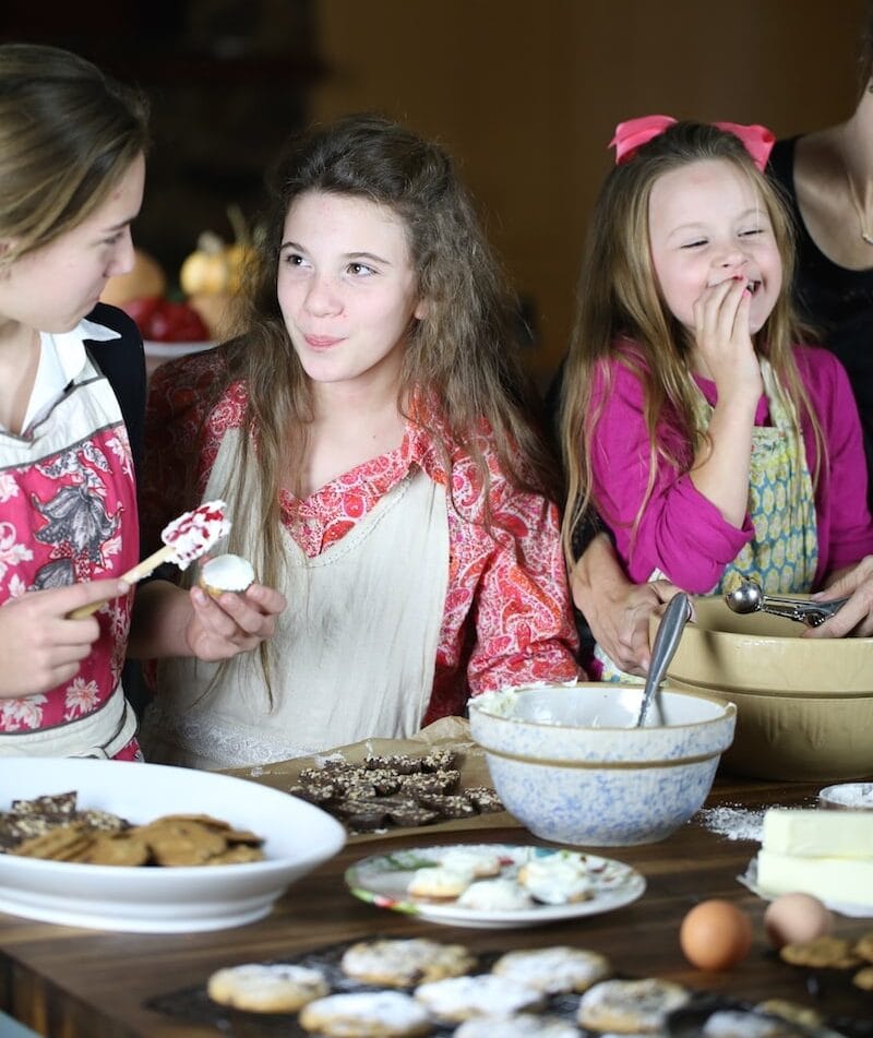Stacy Lyn daughters making cookies for Santa