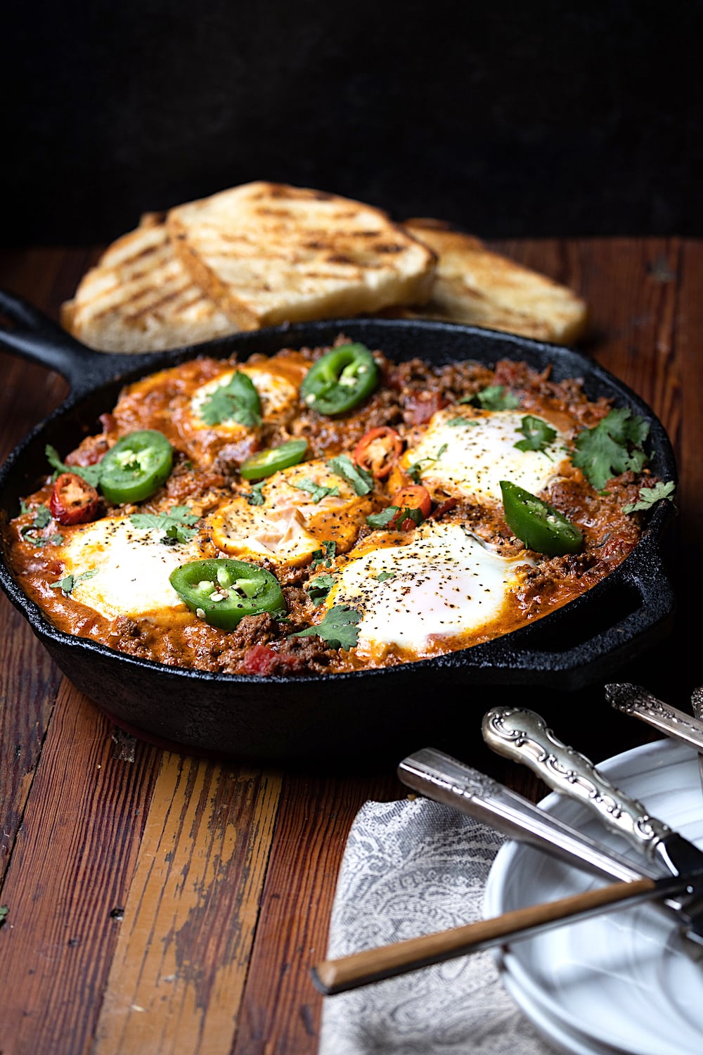 eggs and ground deer meat spicy breakfast skillet