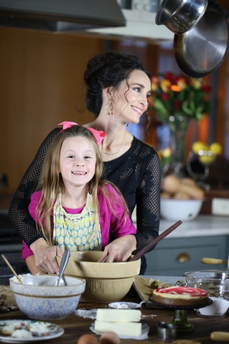 Stacy Lyn doing Christmas cookie baking with Milly