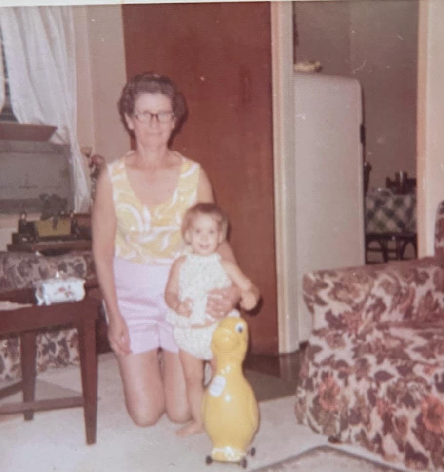 Stacy Lyn as toddler with Granny Gray