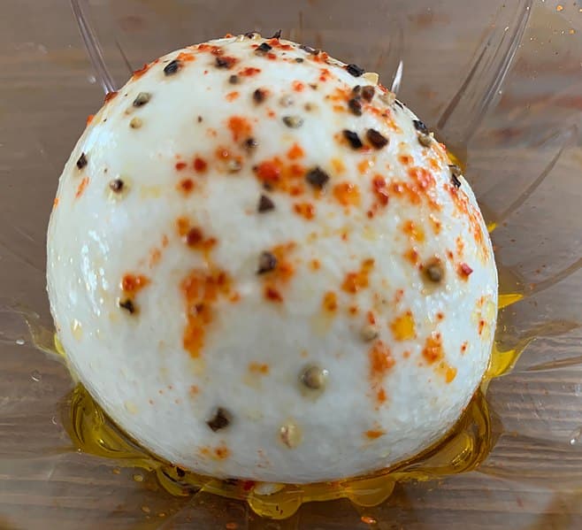 burrata cheese ball with spices