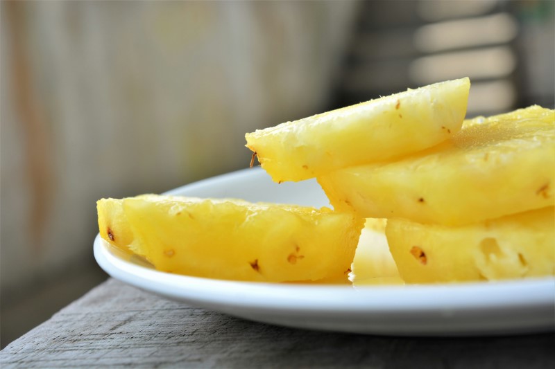 pineapple slices on white plate