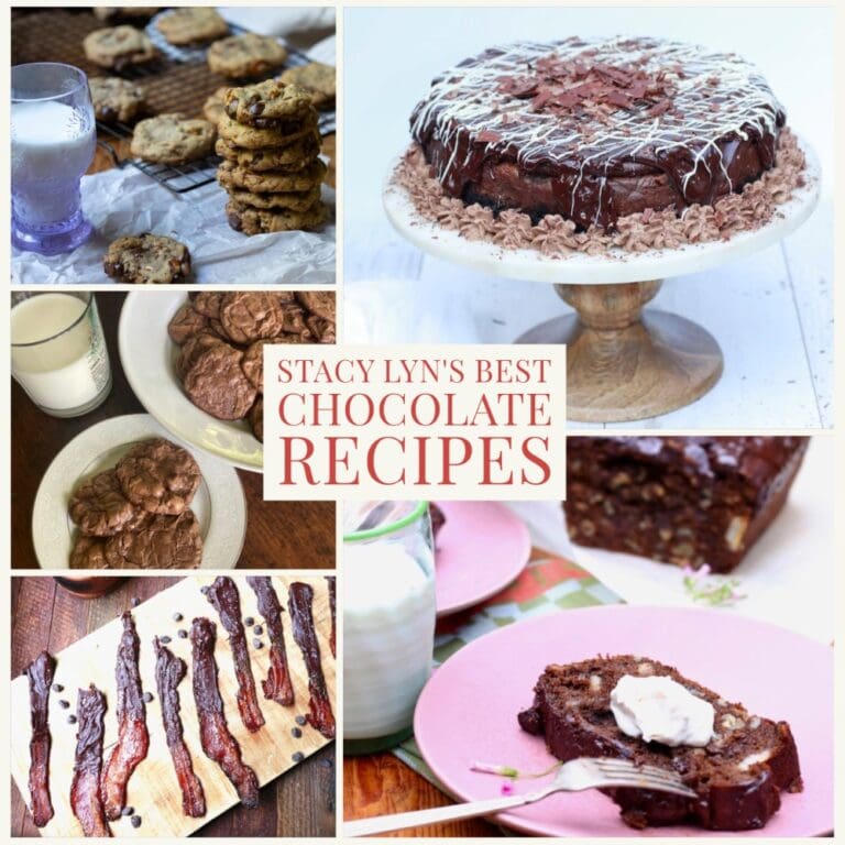 montage of Stacy Lyn's best chocolate recipes for Valentine's Day