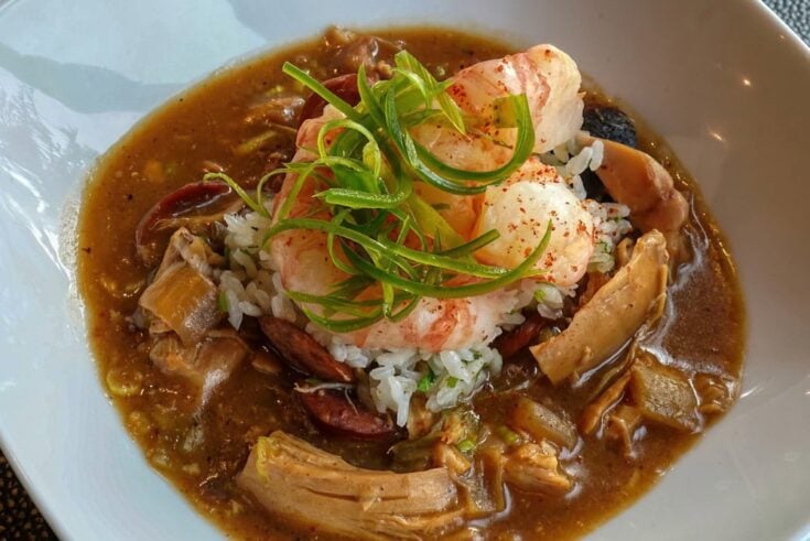 Spot Prawn New Orleans Gumbo with Shrimp