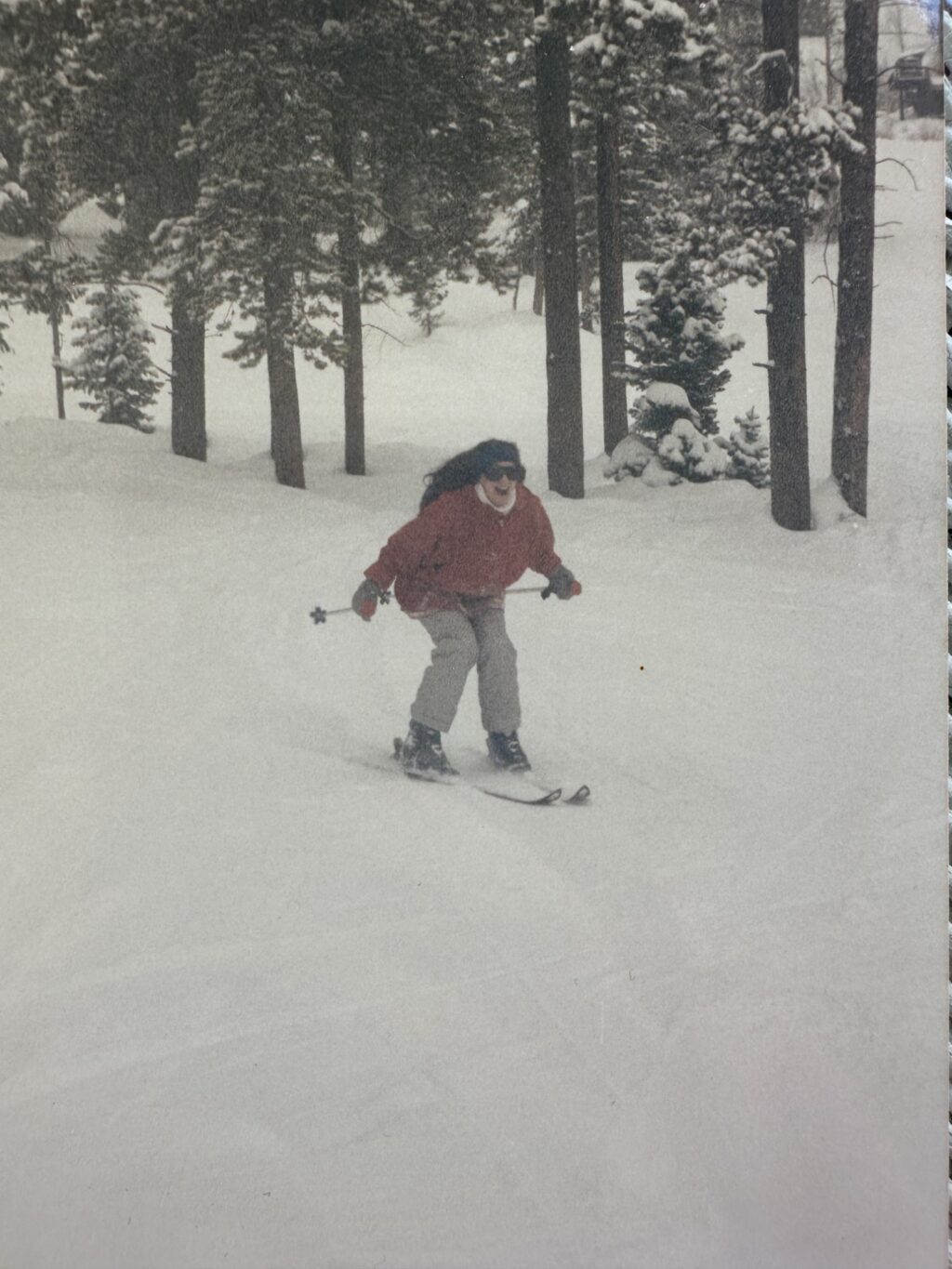 Stacy Lyn skiing on honeymoon