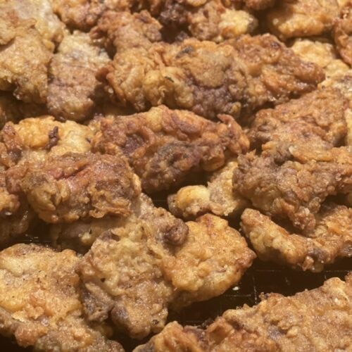 country fried steak closeup of fried steaks